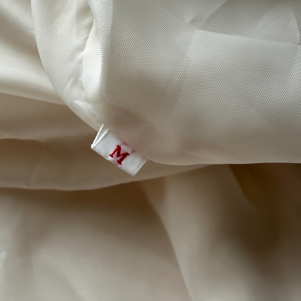 Vintage 90s Quilted Shell Trapunto Long Robe Cream Satin Dressing Gown L - Picture 12 of 14